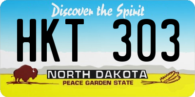 ND license plate HKT303