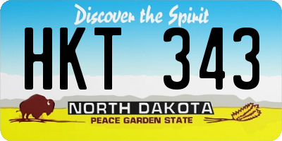 ND license plate HKT343