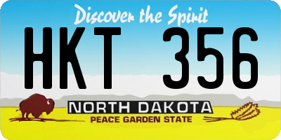 ND license plate HKT356