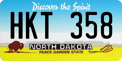 ND license plate HKT358
