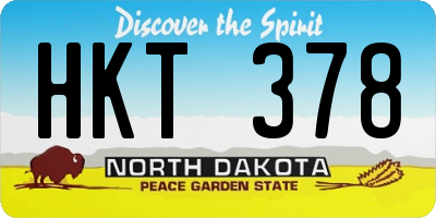 ND license plate HKT378