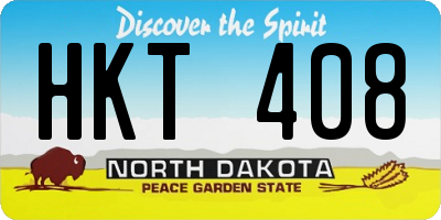 ND license plate HKT408