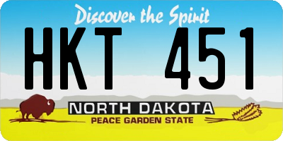 ND license plate HKT451