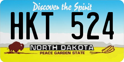 ND license plate HKT524