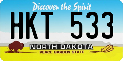 ND license plate HKT533