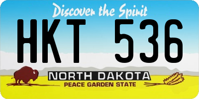 ND license plate HKT536