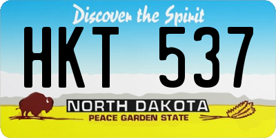 ND license plate HKT537