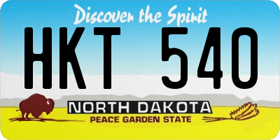 ND license plate HKT540