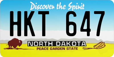 ND license plate HKT647