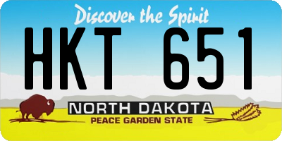ND license plate HKT651