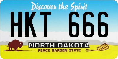 ND license plate HKT666