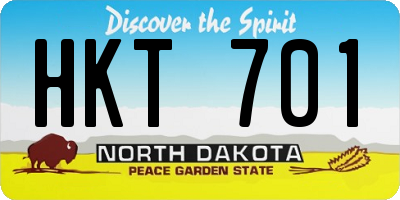 ND license plate HKT701