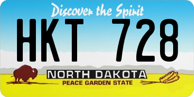 ND license plate HKT728