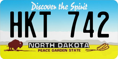 ND license plate HKT742