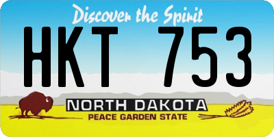 ND license plate HKT753