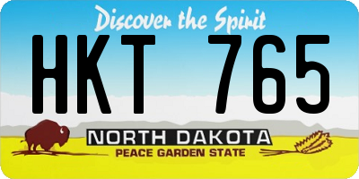 ND license plate HKT765