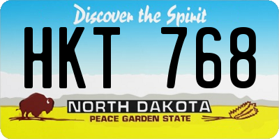 ND license plate HKT768