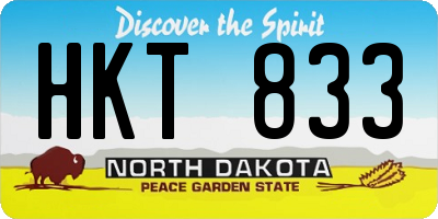 ND license plate HKT833
