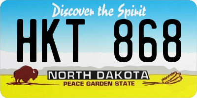 ND license plate HKT868