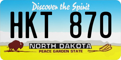 ND license plate HKT870