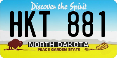 ND license plate HKT881