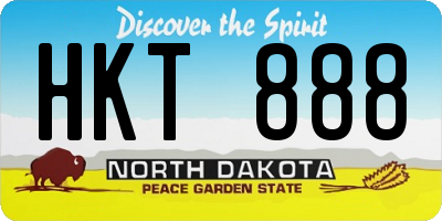 ND license plate HKT888