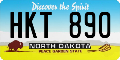 ND license plate HKT890