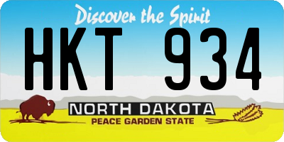 ND license plate HKT934