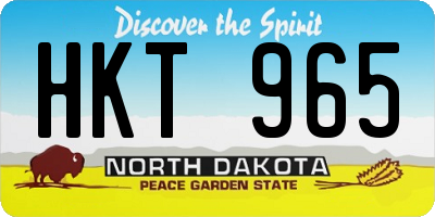 ND license plate HKT965