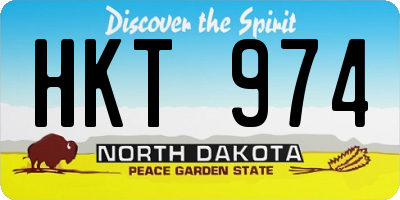 ND license plate HKT974