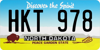 ND license plate HKT978