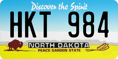 ND license plate HKT984