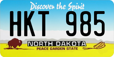 ND license plate HKT985