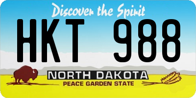 ND license plate HKT988