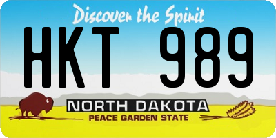 ND license plate HKT989