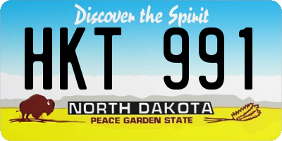 ND license plate HKT991