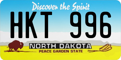 ND license plate HKT996