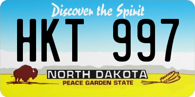 ND license plate HKT997