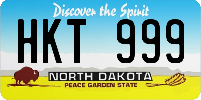 ND license plate HKT999