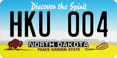 ND license plate HKU004