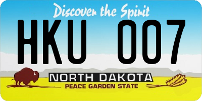 ND license plate HKU007