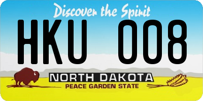 ND license plate HKU008