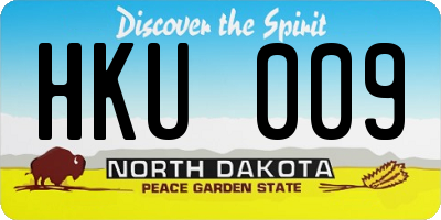 ND license plate HKU009