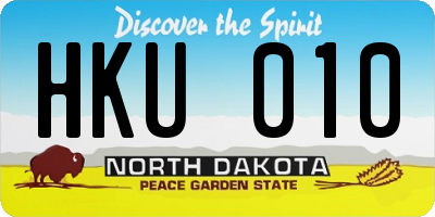 ND license plate HKU010