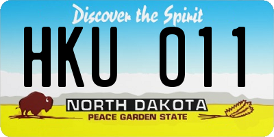 ND license plate HKU011