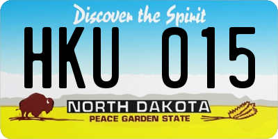 ND license plate HKU015