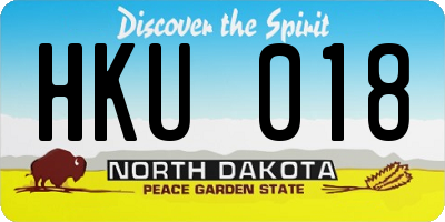 ND license plate HKU018