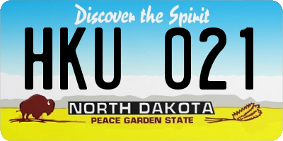 ND license plate HKU021