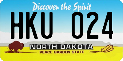 ND license plate HKU024