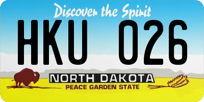 ND license plate HKU026